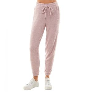 (S:NWT) $32|Ultra Flirt High-Rise Drawstring Coord Fuzzy Teddy Pants, Dawn Pink